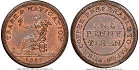 Nova Scotia "Trade & Navigation" Penny Token 1813 MS64 Brown NGC, Br-962, NS-20A2. Engrailed edge. Medal alignment. Glistening surfaces, with golden m...