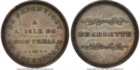 Lower Canada copper "Bout De L'Isle-Charrette" Token ND (1808) XF Details (Obverse Scratched) NGC, Br-543 (R4), BT-14. Coin alignment. Unclipped. Used...