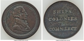 Lower Canada "Ships Colonies & Commerce" 1/2 Penny Token ND VF, Br-1002, LC-58B. 27mm. 4.79gm. Plain edge. Medal alignment. Small bust design with wid...