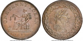 Lower Canada "Bust/Commerce" Penny Token 1812 MS63 Brown NGC, Br-959, LC-47D6. Engrailed edge. Coin alignment. Variety with seven leaves in laurel wre...