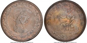 Lower Canada copper "Bust/Agriculture" Penny Token 1812 AU55 Brown NGC, Br-959, LC-47D5. Engrailed edge. Coin alignment. Struck over WE-4A1. Just a li...