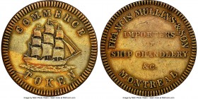 Lower Canada. "Francis Mullins & Son" brass Token ND (1828) XF45 NGC, Br-563, LC-17A2. Plain edge. Coin alignment. A bold obverse, with a slight hint ...