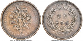 Lower Canada. Belleville Issue "Bent Leaf" "Bouquet Sou" Token ND (1835) VF35 Brown NGC, Br-703, LC-30F. Plain edge. Medal alignment. No obverse bow. ...