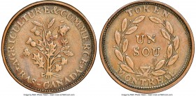 Lower Canada. Belleville Issue "Bouquet Sou" Token ND (c.1837) XF45 Brown NGC, Br-675, LC23A. No stalk between thistles. Plain edge. Medal alignment. ...