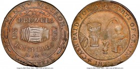Lower Canada. THS & Wm Molson Montreal Brewers copper Sou Token 1837 MS64 Brown NGC, Br-520, LC-1. Reeded edge. Medal alignment. Thin flan. A wonderfu...