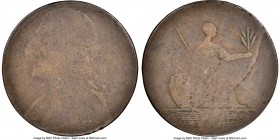 Blacksmith copper 1/2 Penny Token ND GENUINE NGC, BL-6A1, Wood-7 (R5). Plain edge, Coin alignment. The obverse has a laureate bust of George III left,...