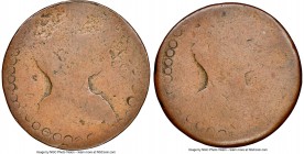 Blacksmith copper 1/2 Penny Token ND Certified GENUINE by NGC, BL-21B (Extremely Rare) (this coin), Wo-43. Plain edge. The reverse is approximately 45...