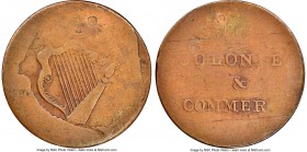 Blacksmith copper "Ships Colonies & Commerce" 1/2 Penny Token ND XF Details (Plugged) NGC, Br-998, BL-28A2. Wo-10. Thin flan. Medal alignment. Sharply...