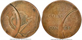 Blacksmith copper Mint Error - Struck on Defective Flan "Harp/Ships Colonies & Commerce" 1/2 Penny Token ND VF20 Brown NGC, Br-998, BL-28A2, Wood-10. ...