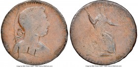 Blacksmith copper 1/2 Penny Token ND AU50 NGC, BL-40A2, Wo-23. Plain edge. About 10 degrees short of a perfect coin alignment. Superb details, with li...