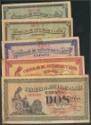25 Céntimos, 40 Céntimos, 50 Céntimos, 1 Peseta y 2 Pesetas (serie completa). 1937. (Edifil 2017: 394/98). MBC/MBC+.