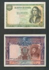 Conjunto de 16 billetes del Banco de España de diferentes emisiones y en diversas calidades. A EXAMINAR.