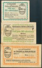CALDES DE MALAVELLA (GERONA). 25 Céntimos, 50 Céntimos y 1 Peseta. 5 de Agosto de 1937. Serie A, todos. (González: 7278/80). Rara serie completa. MBC+...