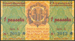ESPARREGUERA (BARCELONA). 1 Peseta. Septiembre 1937. (González: 7749). SC.