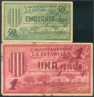 FATARELLA (TARRAGONA). 50 Céntimos y 1 Peseta. 6 de Julio de 1937. (González: 7834, 7835). EBC+/MBC-.