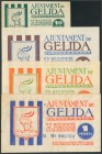 GELIDA (BARCELONA). 10 Céntimos, 25 Céntimos, 50 Céntimos y 1 Peseta. 12 de Marzo de 1937. Series A, A, B y B, respectivamente. (González: 8015, 8016,...