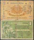 HOSTOLES (GERONA). 50 Céntimos y 1 Peseta. 1 de Mayo de 1937. Serie A, ambos. (González: 8234/35). Inusuales. RC.