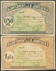 JUNQUERA (GERONA). 50 Céntimos y 1 Peseta. 21 de Marzo de 1937. Serie B, ambos. (González: 8276, 8279). EBC.