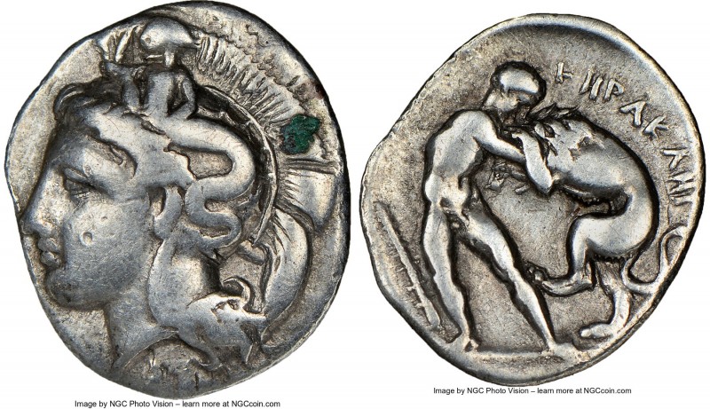 LUCANIA. Heraclea. Ca. 433-330 BC. AR diobol (12mm, 5h). NGC VF. Head of Athena ...