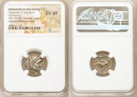 MACEDONIAN KINGDOM. Alexander III the Great (336-323 BC). AR drachm (17mm, 2h). NGC Choice VF. Posthumous issue of Colophon, 310-301 BC. Head of Herac...