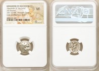 MACEDONIAN KINGDOM. Alexander III the Great (336-323 BC). AR drachm (15mm, 11h). NGC VF. Early posthumous issue of Sardes, ca. 323-319 BC. Head of Her...