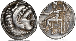 MACEDONIAN KINGDOM. Alexander III the Great (336-323 BC). AR drachm (17mm, 11h). NGC VF, brushed. Posthumous issue of Colophon, ca. 319-310 BC. Head o...