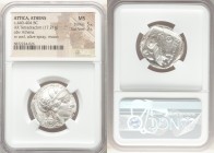 ATTICA. Athens. Ca. 440-404 BC. AR tetradrachm (25mm, 17.21 gm, 4h). NGC MS 5/5 - 3/5. Mid-mass coinage issue. Head of Athena right, wearing crested A...