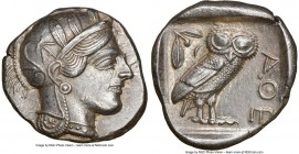 ATTICA. Athens. Ca. 440-404 BC. AR tetradrachm (26mm, 17.19 gm, 2h). NGC Choice AU 5/5 - 4/5. Mid-mass coinage issue. Head of Athena right, wearing cr...