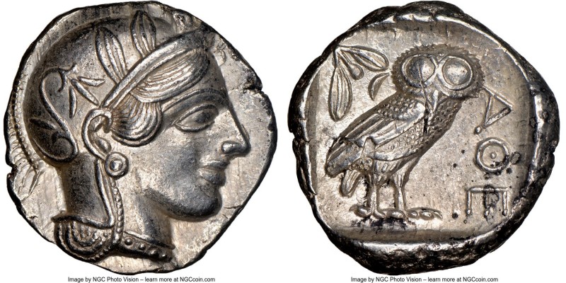 ATTICA. Athens. Ca. 440-404 BC. AR tetradrachm (24mm, 17.13 gm, 6h). NGC Choice ...
