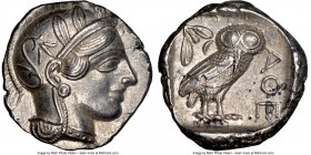 ATTICA. Athens. Ca. 440-404 BC. AR tetradrachm (24mm, 17.13 gm, 6h). NGC Choice AU 5/5 - 4/5, scratch. Mid-mass coinage issue. Head of Athena right, w...