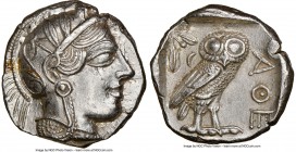 ATTICA. Athens. Ca. 440-404 BC. AR tetradrachm (25mm, 17.07 gm, 8h). NGC Choice AU 5/5 - 2/5, brushed, edge cut. Mid-mass coinage issue. Head of Athen...