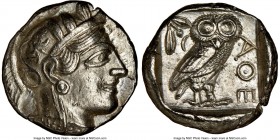 ATTICA. Athens. Ca. 440-404 BC. AR tetradrachm (24mm, 17.20 gm, 7h). NGC AU 5/5 - 5/5. Mid-mass coinage issue. Head of Athena right, wearing crested A...
