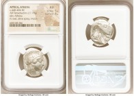 ATTICA. Athens. Ca. 440-404 BC. AR tetradrachm (25mm, 17.18 gm, 4h). NGC AU 5/5 - 4/5. Mid-mass coinage issue. Head of Athena right, wearing crested A...