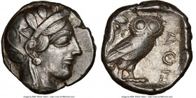 ATTICA. Athens. Ca. 440-404 BC. AR tetradrachm (24mm, 17.19 gm, 7h). NGC XF 4/5 - 4/5. Mid-mass coinage issue. Head of Athena right, wearing crested A...