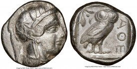 ATTICA. Athens. Ca. 440-404 BC. AR tetradrachm (24mm, 17.17 gm, 1h). NGC XF 4/5 - 3/5. Mid-mass coinage issue. Head of Athena right, wearing crested A...