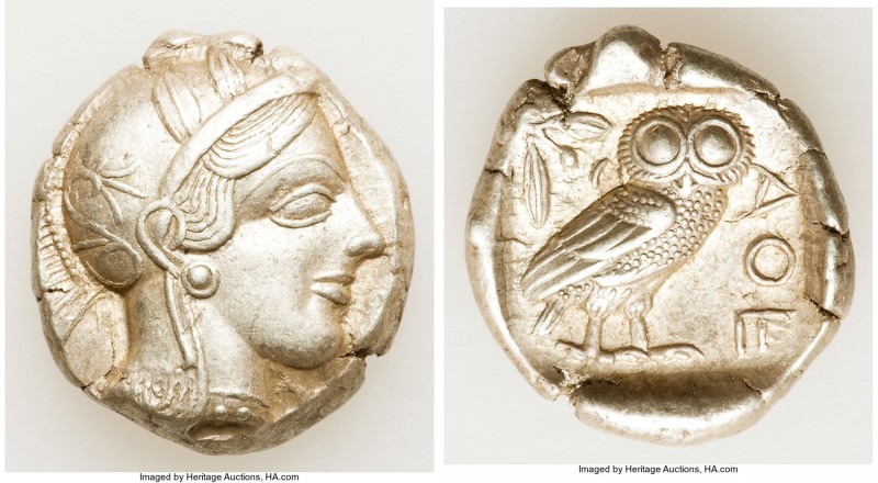 ATTICA. Athens. Ca. 440-404 BC. AR tetradrachm (27mm, 17.20 gm, 12h). XF. Mid-ma...