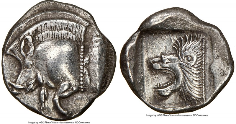 MYSIA. Cyzicus. Ca. 5th century BC. AR diobol(?) (9mm, 3h). NGC Choice XF. Forep...