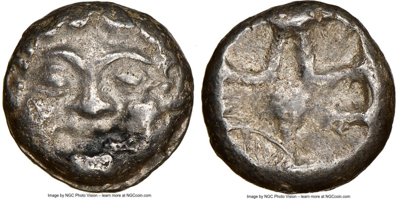 MYSIA. Parium. Ca. 500-450 BC. AR drachm (12mm). NGC Choice XF. Gorgoneion facin...