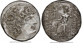 SELEUCID KINGDOM. Philip I Philadelphus (ca. 95/4-76/5 BC). Aulus Gabinius, as Proconsul (57-55 BC). AR tetradrachm (27mm, 2h). NGC AU, light scratche...