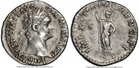Domitian, as Augustus (AD 81-96). AR denarius (18mm, 6h). NGC Choice VF. Rome, 14 September-31 December AD 91. IMP CAES DOMIT AVG-GERM P M TR P XI, la...