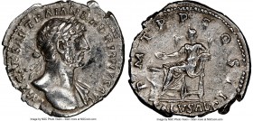 Hadrian (AD 117-138). AR denarius (19mm, 7h). NGC XF, marks. Rome, AD 118. IMP CAESAR TRAIAN H-ADRIANVS AVG, laureate bust of Hadrian to right with la...