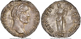 Antoninus Pius (AD 138-161). AR denarius (19mm, 3.14 gm, 6h). NGC AU 4/5 - 4/5. Rome, AD 151-152. IMP CAES T AEL HADR AN-TONINVS AVG PIVS P P, laureat...