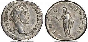 Antoninus Pius (AD 138-161). AR denarius (17mm, 5h). NGC VF, brushed. ANTONINVS AVG-PIVS P P TR P COS III, laureate head of Antoninus Pius right / GEN...