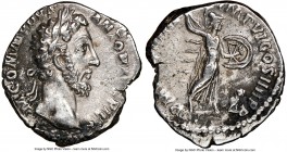 Commodus (AD 177-192). AR denarius (16mm, 11h). NGC XF. Rome, AD 183-184. M COMMODVS ANTON AVG PIVS, laureate head of Commodus to right / P M TR P VII...