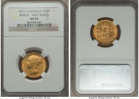 Victoria gold Sovereign 1871-S AU55 NGC, Sydney mint, KM6, S-3555. Shield reverse with "WW" raised. AGW 0.2354 oz.

HID09801242017

© 2020 Heritag...