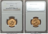 George V gold Sovereign 1911-S MS63 NGC, Sydney mint, KM29, S-4003. AGW .2354 oz. 

HID09801242017

© 2020 Heritage Auctions | All Rights Reserved...