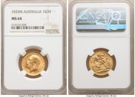 George V gold Sovereign 1925-M MS64 NGC, Melbourne mint, KM29. AGW 0.2355 oz. 

HID09801242017

© 2020 Heritage Auctions | All Rights Reserved