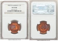 British Protectorate Specimen 1/2 Cent 1886-H SP65 Red and Brown NGC, Heaton mint, KM1. Semi-Prooflike fields, predominately red with patches of argen...