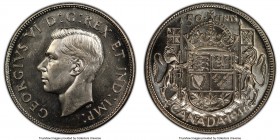 George VI 3-Piece Lot of Certified 50 Cents PCGS, 1) 50 Cents 1946 - UNC Details (Wheel Mark), KM36. Narrow date variety 2) 50 Cents 1949 - MS61, KM45...