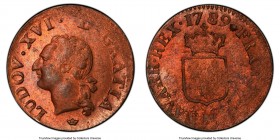 Louis XVI Liard 1789-M MS63 Red and Brown PCGS, Toulouse mint, KM585.10, Gad-348. Weakly struck legend, otherwise choice for type. 

HID09801242017...